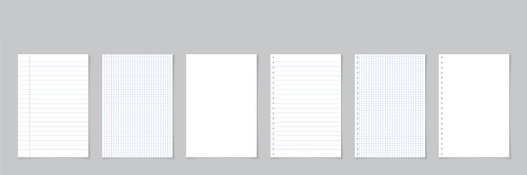 White Paper Sheet with Grid Lines vector image