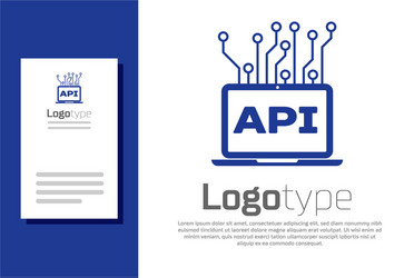 blue computer api interface icon isolated on white vector image
