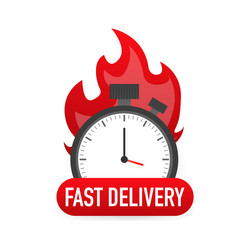 Express delivery service badge fast time vector