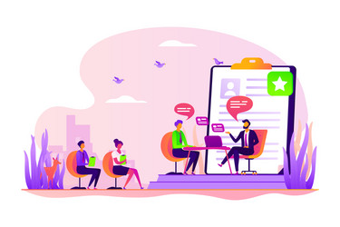 Job position recruit interview typography banner Vector Image