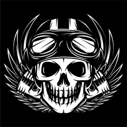 Motorcycle Skull with Wings Vector Image