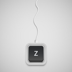 simplified keyboard with one character only vector image