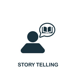 Story telling icon monochrome simple vector