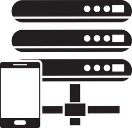 web hosting and cellphone icon vector image