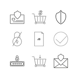 web linear icon set simple outline icons vector image