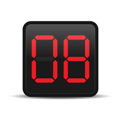 digital countdown display with red number 8 vector image