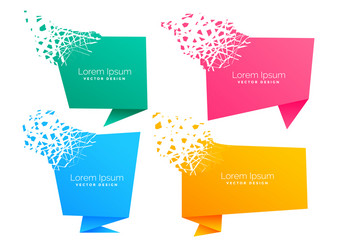 empty origami chat symbol with particle effect vector image