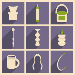flat with shadow concept and mobile application vector image