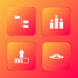 set folder tree ranking star loading and ufo vector image