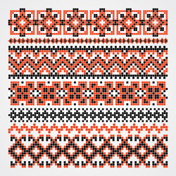 Traditional Ukrainian Cross Stitch Pattern Vector Image