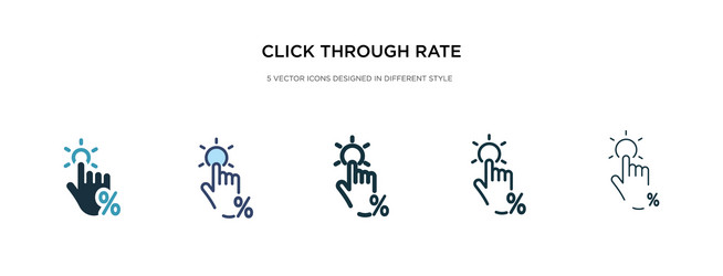 click through rate icon in different style two vector image
