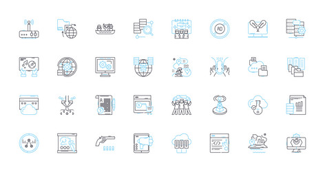 data science linear icons set analytics big vector image