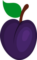 Flat design icon of plum in ui colors vector