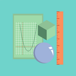 flat icon on stylish background geometry lesson vector image