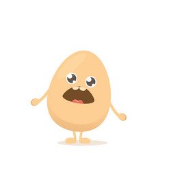 Funny cartoon cute smiling tiny boiled egg Vector Image