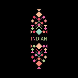 indian colorful logo with geometric shapes vector