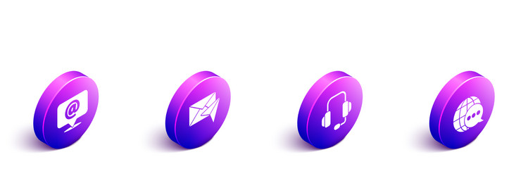 set isometric mail and e-mail envelope vector image