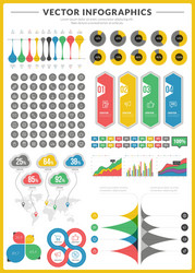 big pack of data visualization infographics vector image