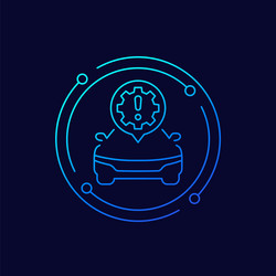 Car engine error line icon vector