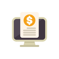 computer showing invoice with dollar symbol vector image