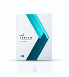 Cover design template with arrow in material style vector