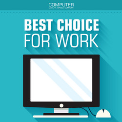 flat computer on the background with slogan vector