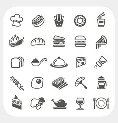 Food Icon Set - Diverse Cuisine Vector Image