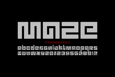 maze puzzle style font design labyrinth alphabet vector image