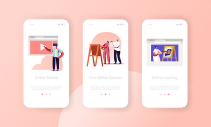 Online atelier mobile app page onboard screen Vector Image