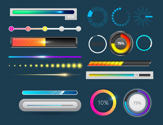 Progress loading bar indicators download vector