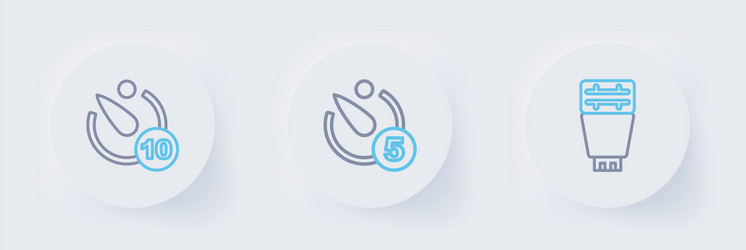 set line photo camera flash timer and icon vector image