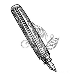 Vintage pen hand drawn sketch vector