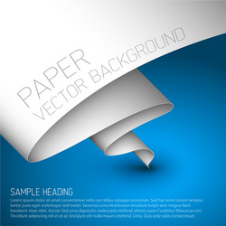blue simple background with white paper vector image