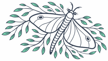 elegant moth on leaf branch design generative ai vector image