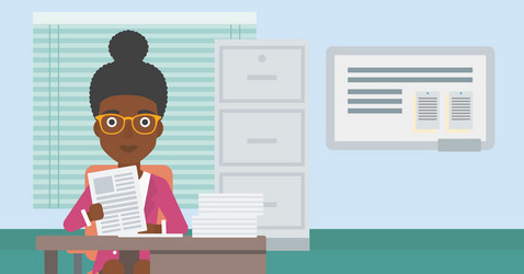 hr manager checking files vector image