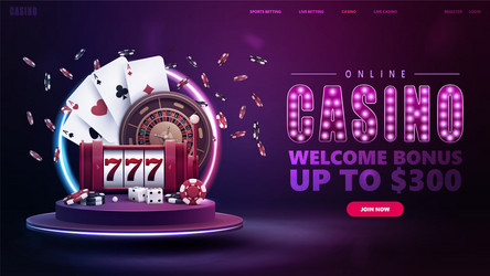 Online casino welcome bonus banner for website vector