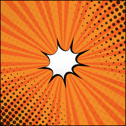 Panoramic orange comic zoom with lines vector