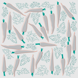 print pattern background with line art of carrots vector image
