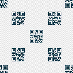 Qr code icon sign seamless pattern with geometric vector