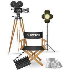 Retro cinema camera Royalty Free Vector Image - VectorStock