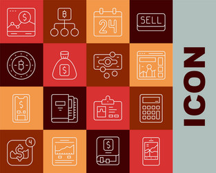 set line mobile stock trading calculator website vector image