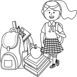 Girl kid school design Royalty Free Vector Image