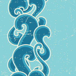 grunge retro seamless pattern with abstract curly vector image