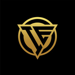 ie logo monogram with triangle shape and circle vector image