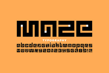 maze puzzle style font design labyrinth alphabet vector image