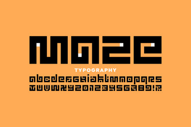 Maze puzzle style font design labyrinth alphabet vector