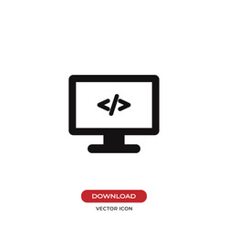 programming on monitor icon vector