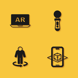 set augmented reality ar 3d modeling and vr vector image