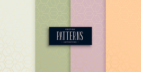 set of minimal hexagonal style beautiful patterns vector image