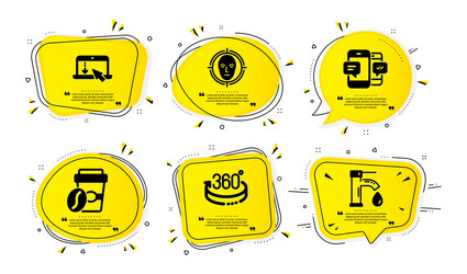 smartphone sms scroll down and face detect icons vector image